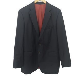 OLIVER WICKS Angelico Blazer Sport Coat 42R Black Premium 140s